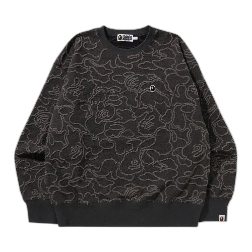 BAPE Neon Camo Jacquard Relaxed Fit Crewneck 'Black'