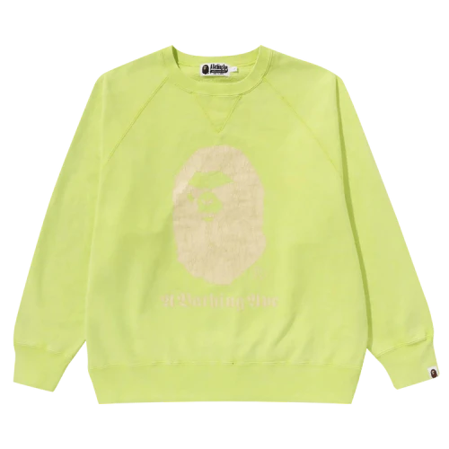 BAPE A Bathing Ape Overdye Relaxed Fit Crewneck 'Yellow'