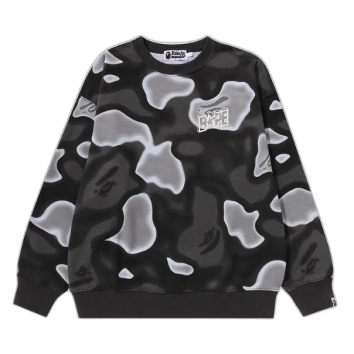 BAPE Liquid Camo Sta Relaxed Fit Crewneck Sweat 'Black'