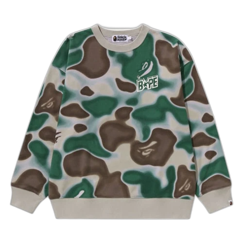BAPE Liquid Camo Bape Sta Crewneck Sweater 'Olive Drab'