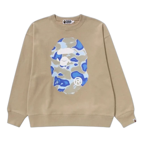 BAPE Liquid Camo Ape Head Relaxed Fit Crewneck Sweat 'Beige'