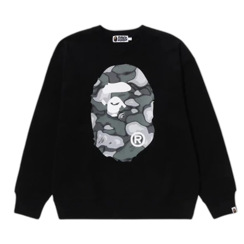 BAPE Liquid Camo Ape Head Relaxed Fit Crewneck Sweat 'Black'