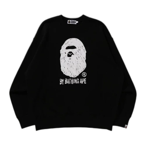 BAPE Hand Draw Ape Head Crewneck 'Black'
