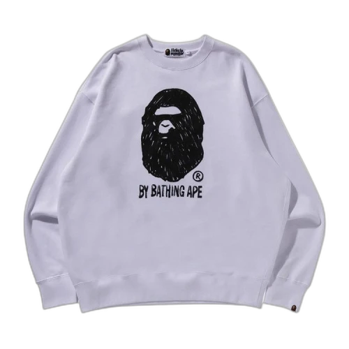 BAPE Hand Draw Ape Head Crewneck 'White'