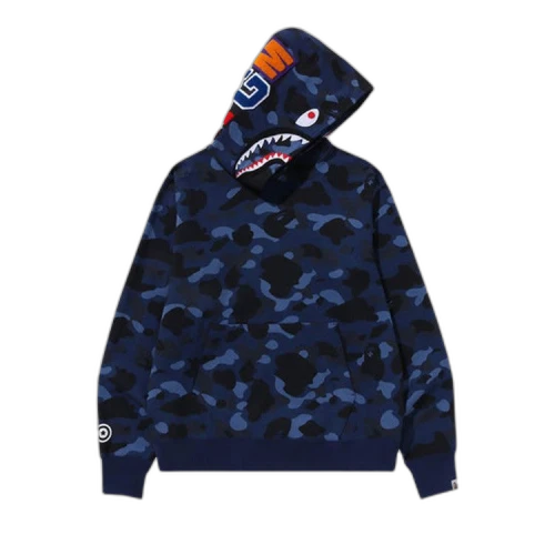 BAPE Color Camo Shark Pullover Hoodie 'Navy'