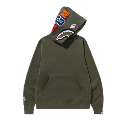 BAPE Shark Pullover Hoodie 'Olive Drab'