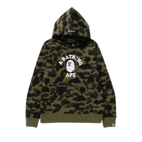 BAPE 1st Camo College Pullover Hoodie 'Green'