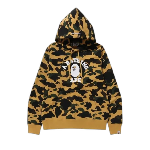 BAPE 1st Camo College Pullover Hoodie 'Yellow'