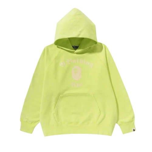 BAPE A Bathing Ape Overdye Pullover Relaxed Fit Hoodie 'Yellow'
