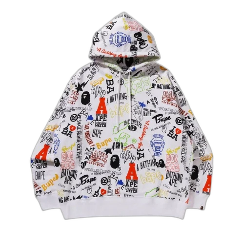 BAPE Hand Draw Pullover Hoodie 'White'