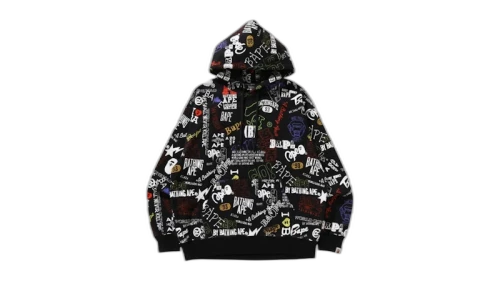 BAPE Hand Draw Pullover Hoodie Black