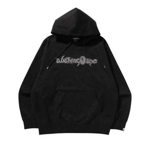 BAPE Metallic Yarn Pullover Hoodie 'Black'