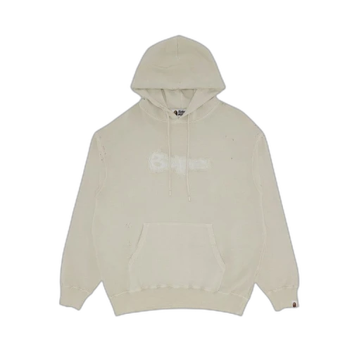 BAPE Destroyed Garment Dyed Pullover Hoodie 'Ivory'