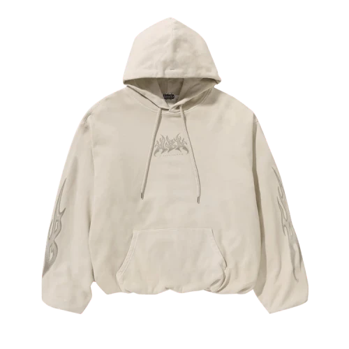 BAPE Flame Garment Dyed Pullover Hoodie 'Ivory'