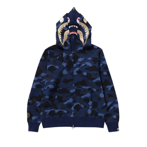 BAPE Color Camo Double Shark Full Zip Hoodie 'Navy'