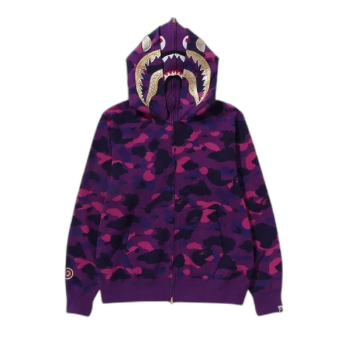 BAPE Color Camo Double Shark Full Zip Hoodie 'Purple'