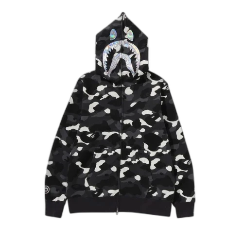 BAPE City Camo Shark Full Zip Hoodie 'Black'
