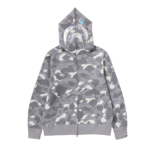 BAPE City Camo Shark Full Zip Hoodie 'Grey'