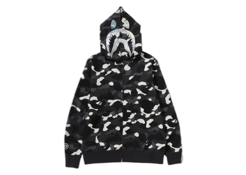 BAPE City Camo Shark Full Zip Hoodie (SS24) Black