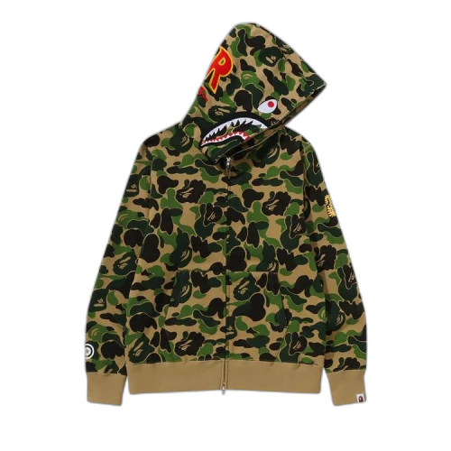 BAPE ABC Camo Shark Full Zip Hoodie 'Green'