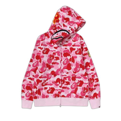 BAPE ABC Camo Shark Full Zip Hoodie 'Pink'