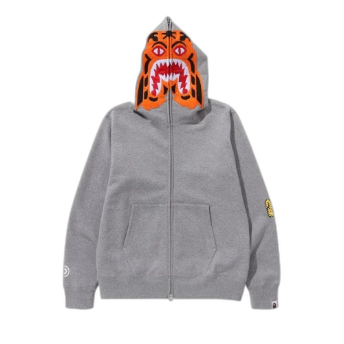 BAPE Tiger Full Zip Hoodie 'Grey'