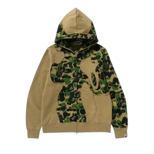 BAPE ABC Camo Patchwork Full Zip Hoodie 'Green'