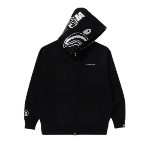BAPE Ink Camo Shark Zip Hoodie 'Black'