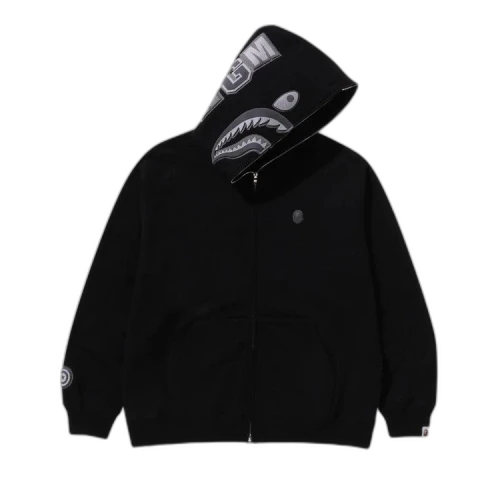 BAPE Ape Head One Point Shark Zip Hoodie 'Black'