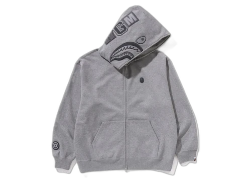 BAPE Ape Head One Point Shark Zip Hoodie Grey