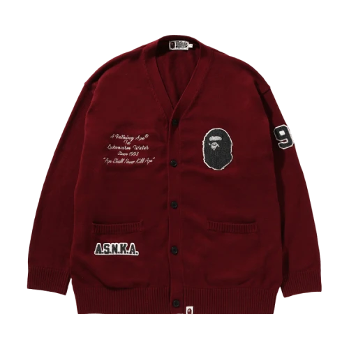 BAPE Knit Cardigan 'Burgundy'