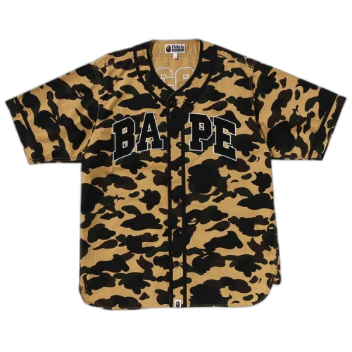 BAPE 1st Camo Baseball Shirt 'Yellow'