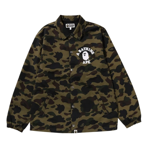 BAPE 1st Camo Nylon Tussah Coach Jacket 'Green'