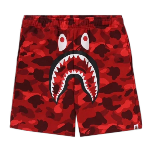 BAPE ABC Camo Shark Sweatshorts 'Red'