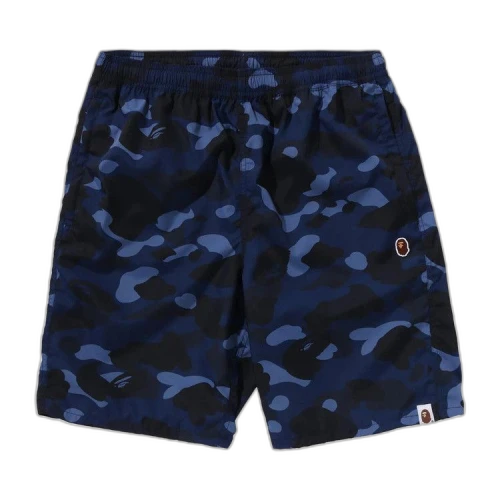 BAPE Color Camo Ape Head One Point Beach Shorts 'Navy'