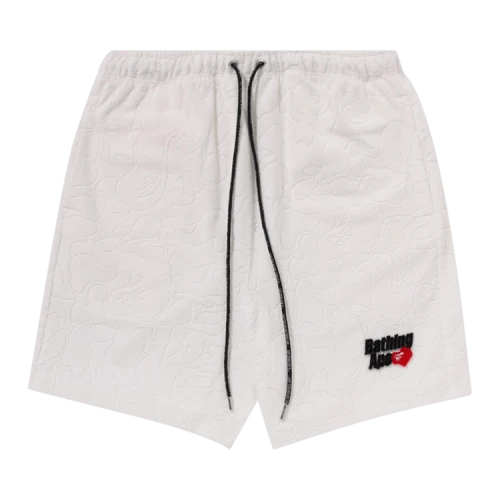 BAPE Line Camo Terry Towel Shorts 'White'