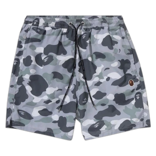 BAPE City Camo Ape Head One Point Beach Shorts 'Grey'