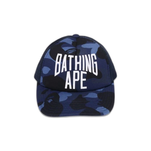BAPE Color Camo Nyc Logo Mesh Cap 'Navy'