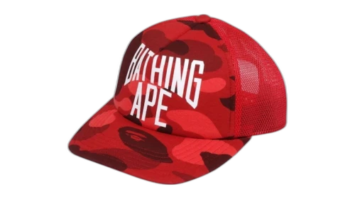 BAPE Color Camo NYC Logo Mesh Cap Red