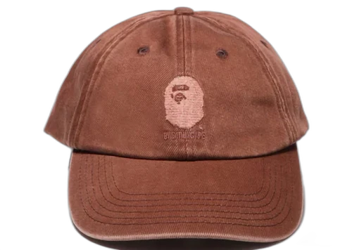 BAPE Ape Head Acid Wash Logo Cap Brown