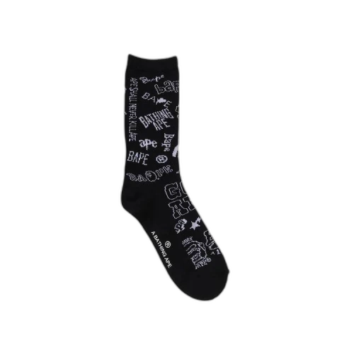 BAPE Graffiti Pattern Socks 'Black'