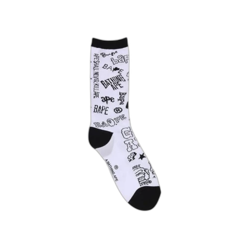 BAPE Graffiti Pattern Socks 'White'