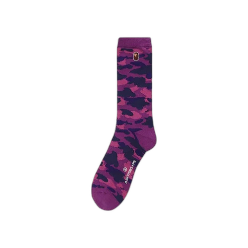 BAPE Color Camo Ape Head One Point Socks 'Purple'