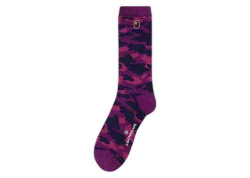 BAPE Color Camo Ape Head One Point Socks Red