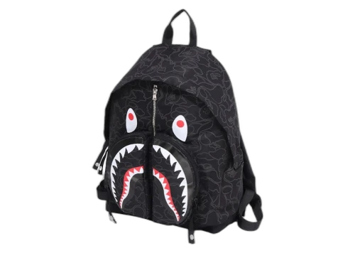 BAPE Neon Camo Shark Day Pack Backpack Black