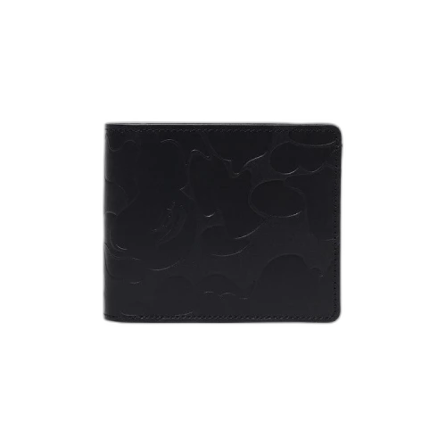 BAPE Solid Camo Leather Wallet #1 'Black'