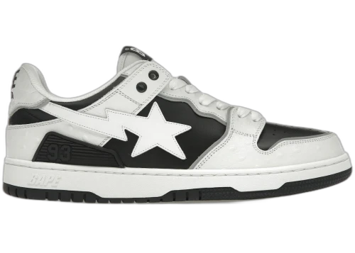 BAPE A Bathing Ape Sk8 Sta #1 Ostrich Pack White Black