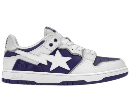 BAPE A Bathing Ape Sk8 Sta #1 Ostrich Pack White Purple