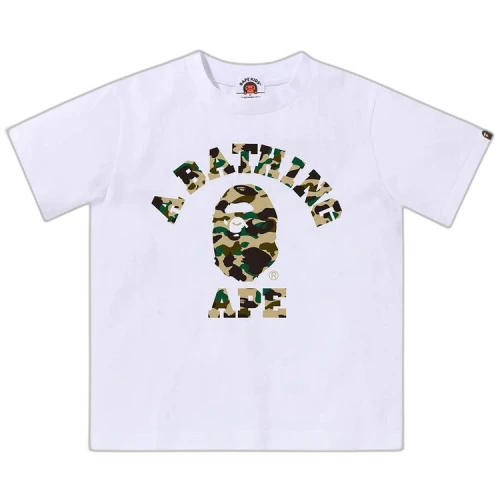 BAPE Kids 1st Camo College Tee 'White/Yellow'