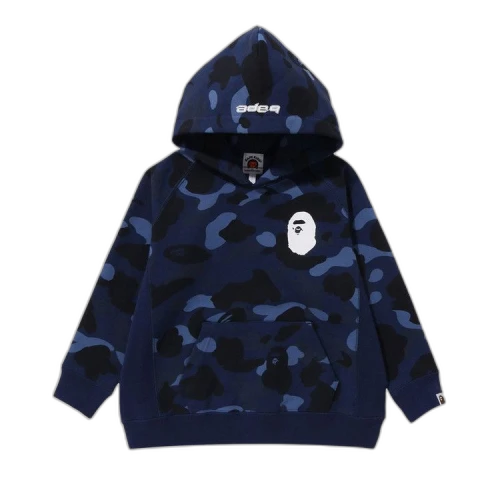 BAPE Kids Color Camo Ape Head Pullover Hoodie 'Navy'